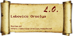 Lebovics Orsolya névjegykártya