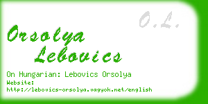 orsolya lebovics business card